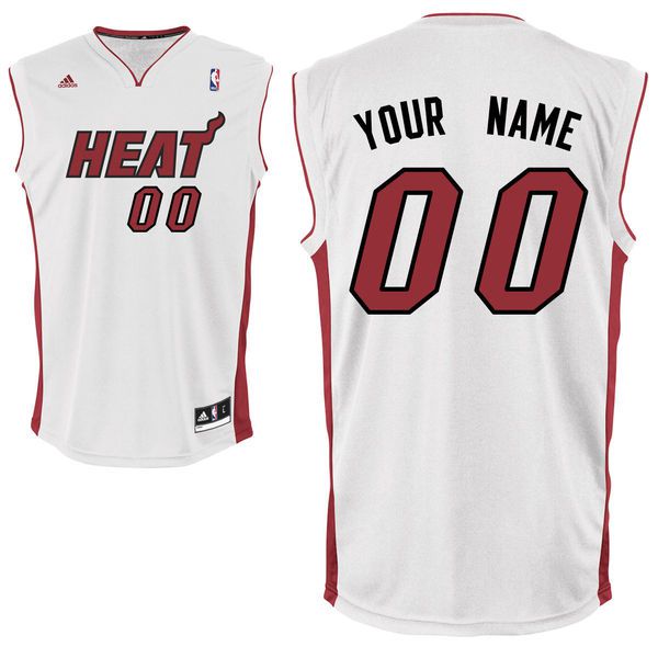 Adidas Miami Heat Youth Custom Replica Home White NBA Jersey